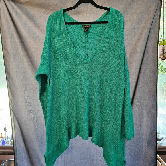Lane Bryant teal sweater with handkerchief hem. Size 22/24W - Picture 1 of 6